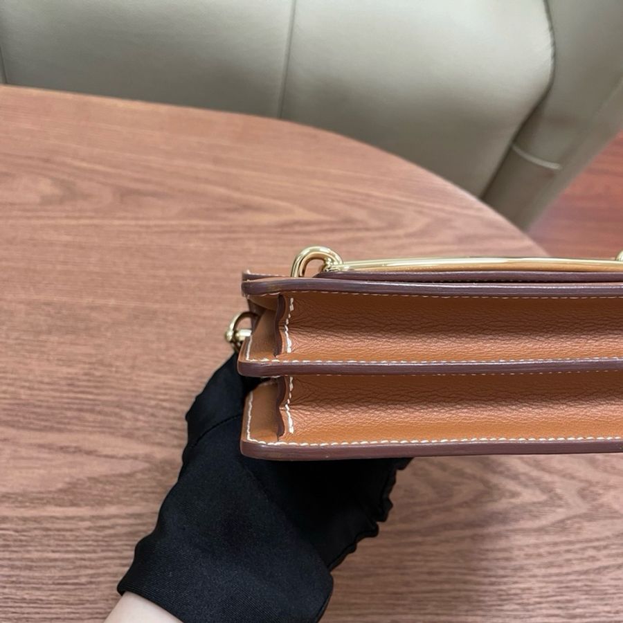 🌈Hermes🧡金棕金扣🧡98新🌈Evercolor皮🌟miniroulis🌟roulis19🌟roulis🌟豬鼻子🌟愛馬仕🌟-8
