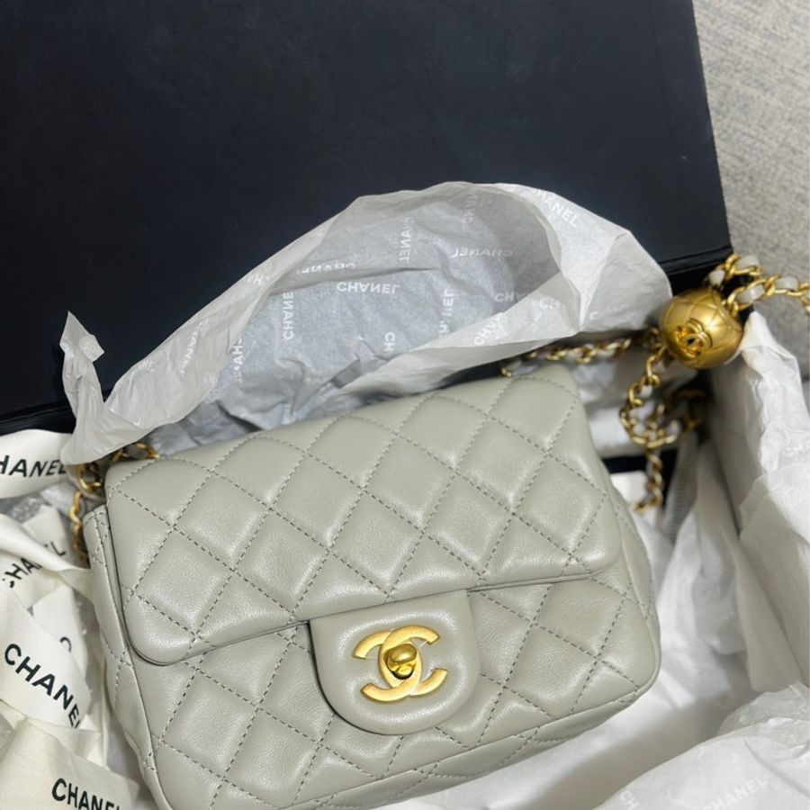 Chanel 17金球灰 金球方胖-0