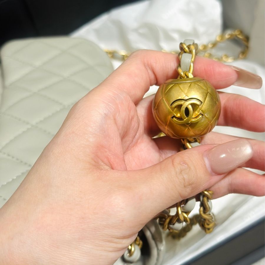 Chanel 17金球灰 金球方胖-6