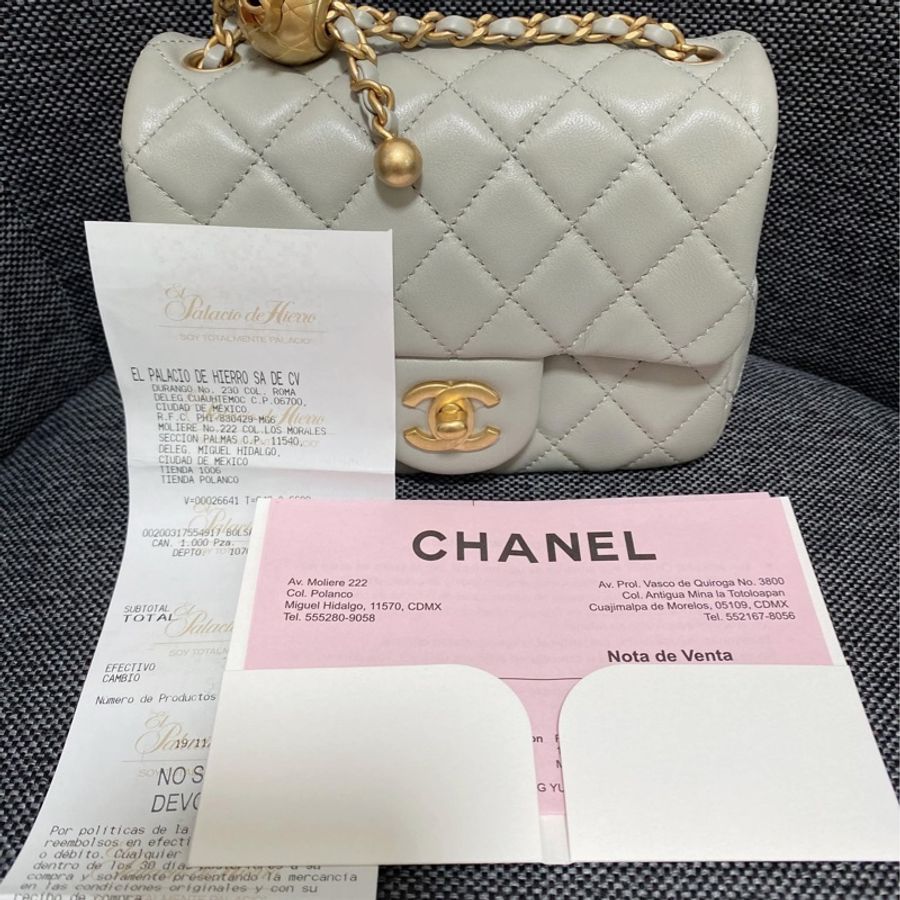 Chanel 17金球灰 金球方胖-8
