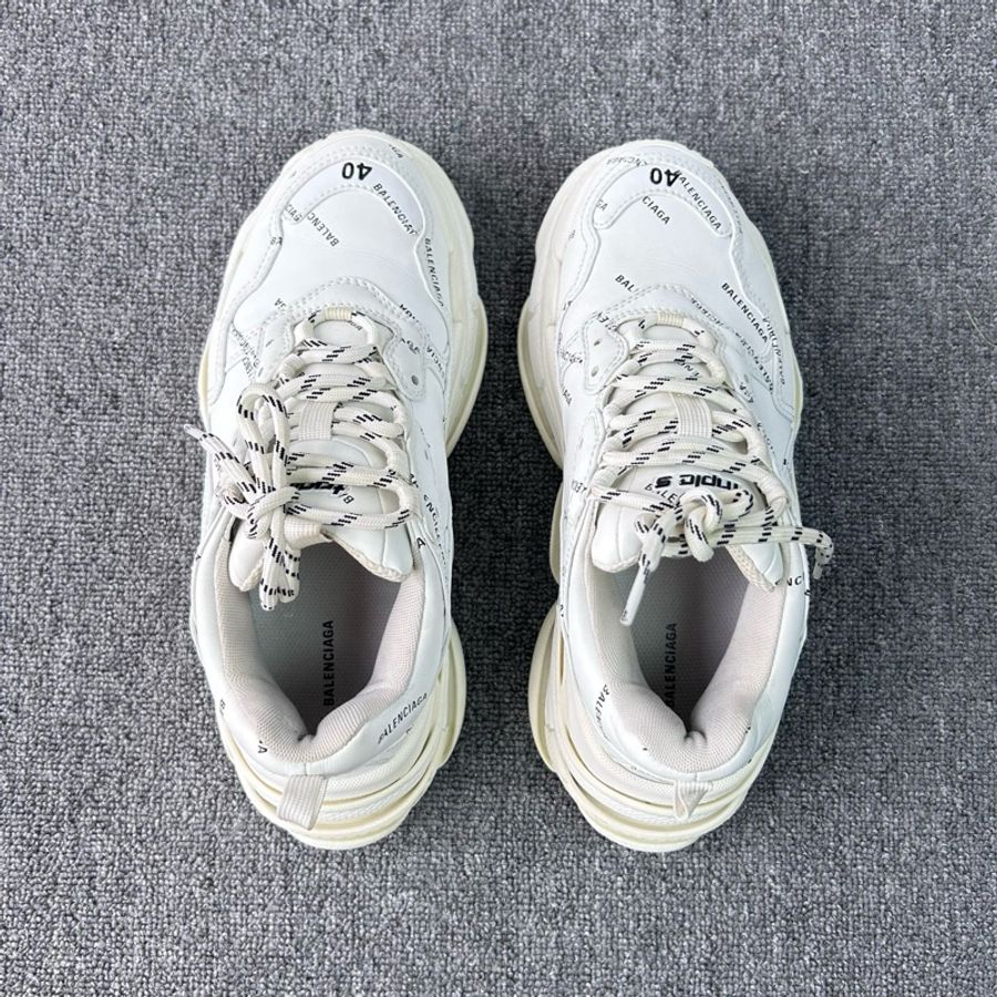 Balenciaga巴黎世家 Triple s低幫 老爹鞋 白色彈幕/40碼-4