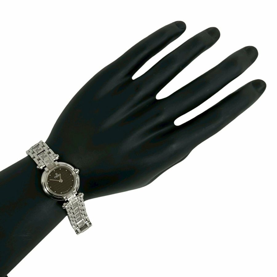 FENDI Orologi 750L FF Logo 不銹鋼石英錶,銀色/黑色,L2161-1
