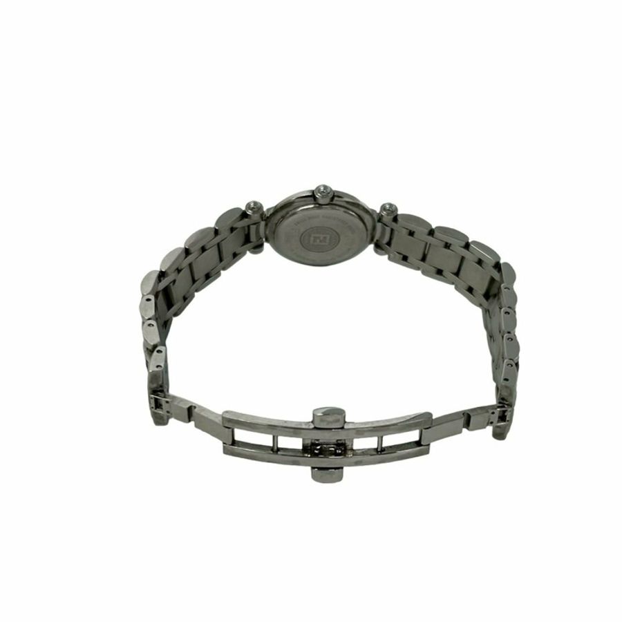FENDI Orologi 750L FF Logo 不銹鋼石英錶,銀色/黑色,L2161-8
