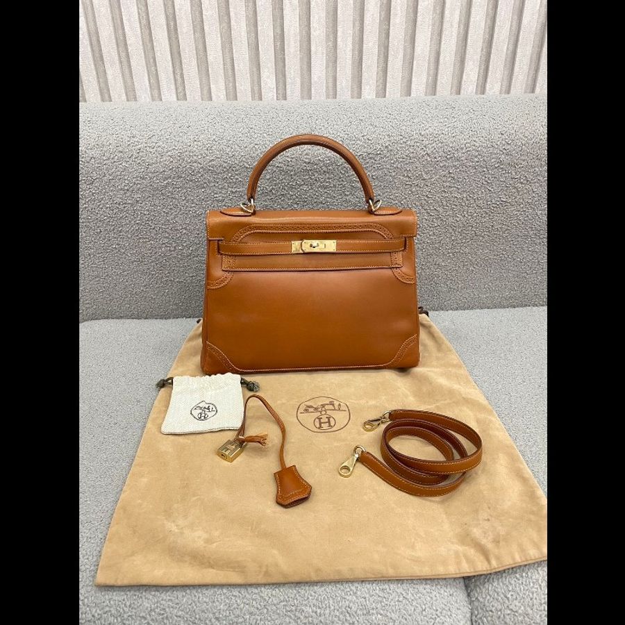 Hermes Kelly32 金棕蕾丝马鞍皮-23