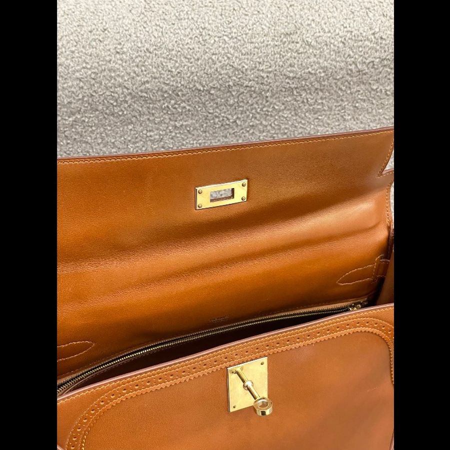 Hermes Kelly32 金棕蕾丝马鞍皮-24