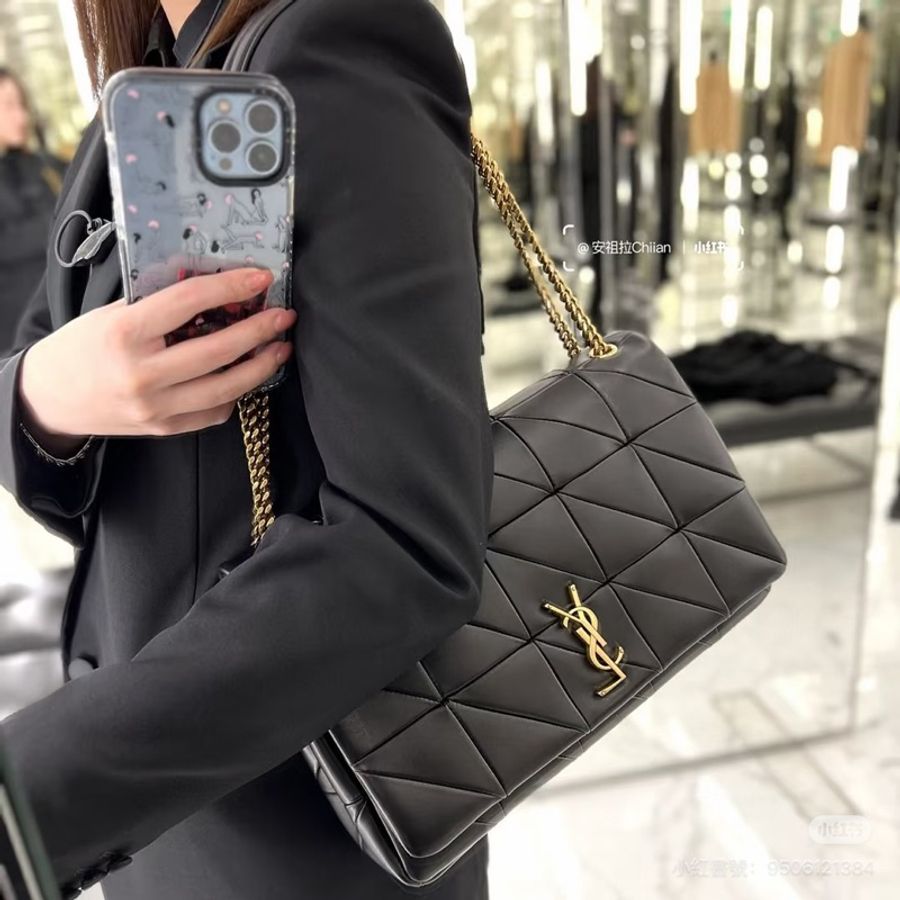 《仙闆名牌精品》Yves Saint Laurent YSL 聖羅蘭 JAMIE 黑色 斜背包 肩背包 側背包-3
