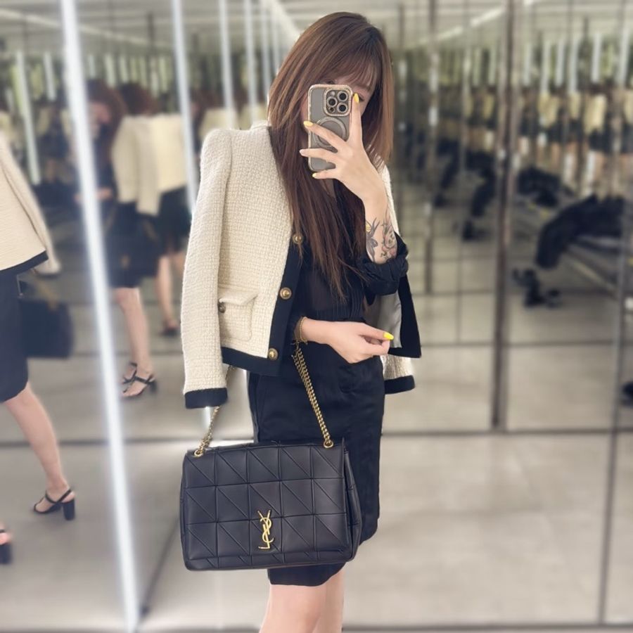 《仙闆名牌精品》Yves Saint Laurent YSL 聖羅蘭 JAMIE 黑色 斜背包 肩背包 側背包-4