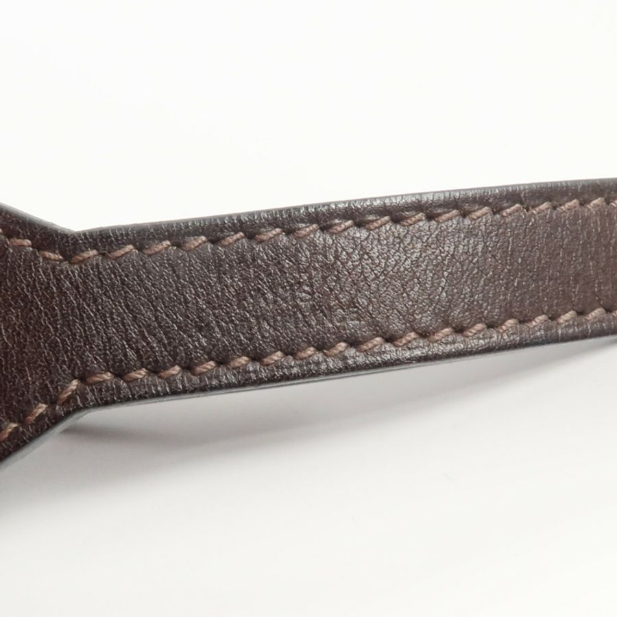 HERMES Barenia皮革/帆布On-The-Go Dog Pouch手拿包Kaki/Feu-11