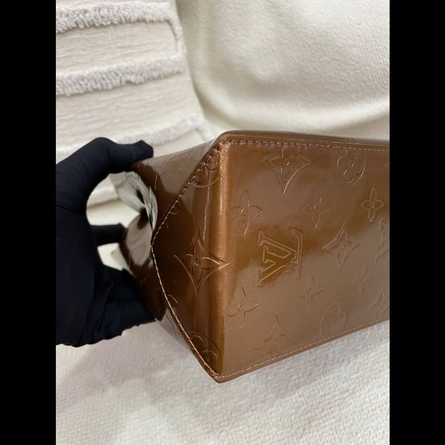 LV 古銅色 漆皮 薇薇安 手提包 小號-10