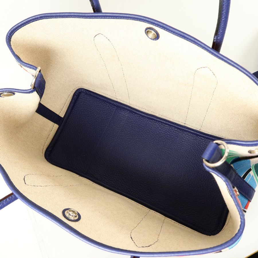 HERMES Canvas/Negonda皮革Garden Party PM Pocket手挽肩背兩用袋Multi Color-4