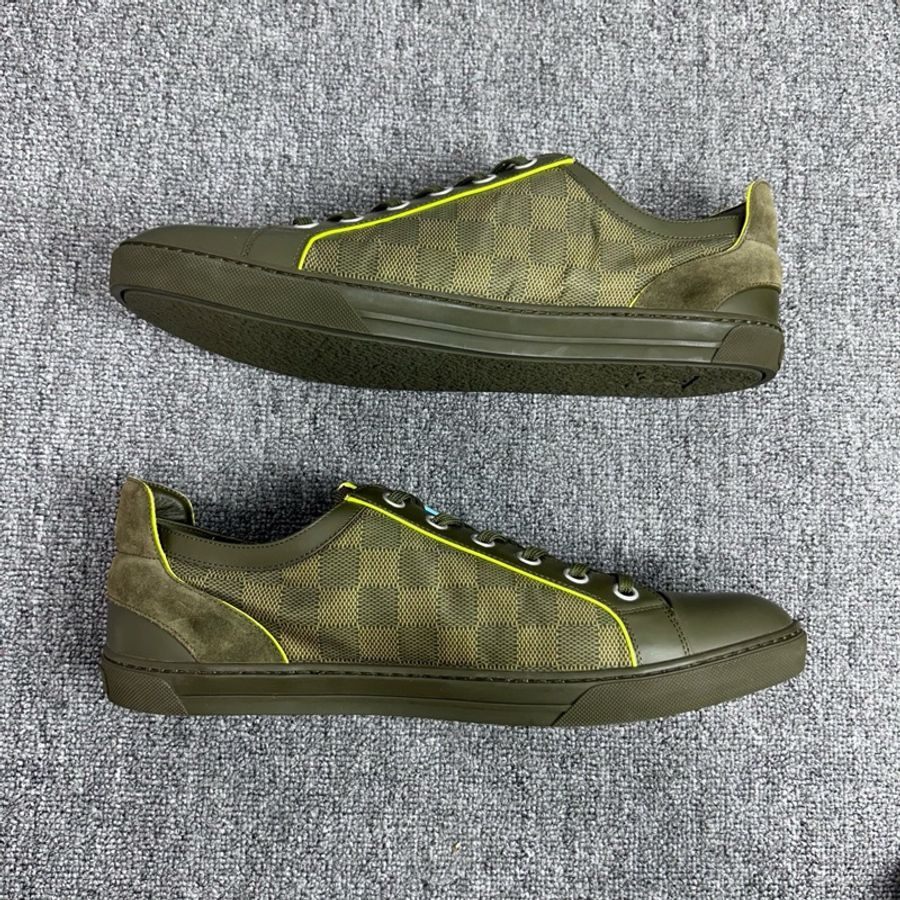 Louis Vuitton 路易威登 LV 軍綠色拉鍊 棋盤格休閒鞋 尺碼:44.5碼 10.5碼-4