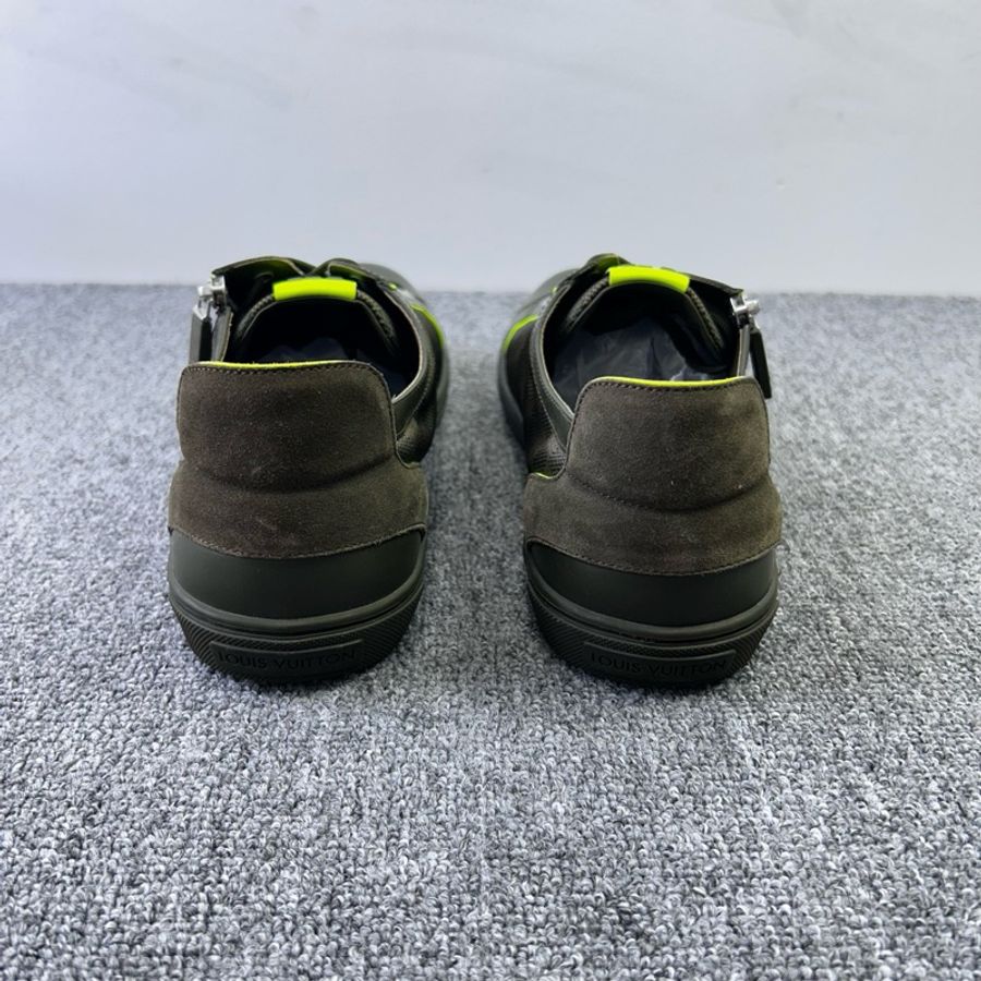 Louis Vuitton 路易威登 LV 軍綠色拉鍊 棋盤格休閒鞋 尺碼:44.5碼 10.5碼-5