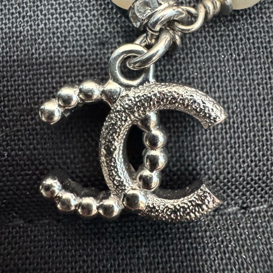 chanel 香奈兒24s 新款珍珠拼水鑽手鍊 鴛鴦扣雙C logo手鍊 成色如圖-4