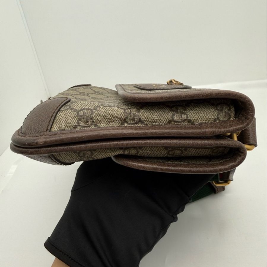 GUCCI古馳 雙面虎頭單肩斜挎郵差包包 黑標024開頭 尺寸:22×16.5×4cm-6