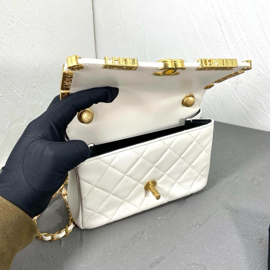 CHANEL香奈兒2023新款琺瑯鏈條包,芯片款-5