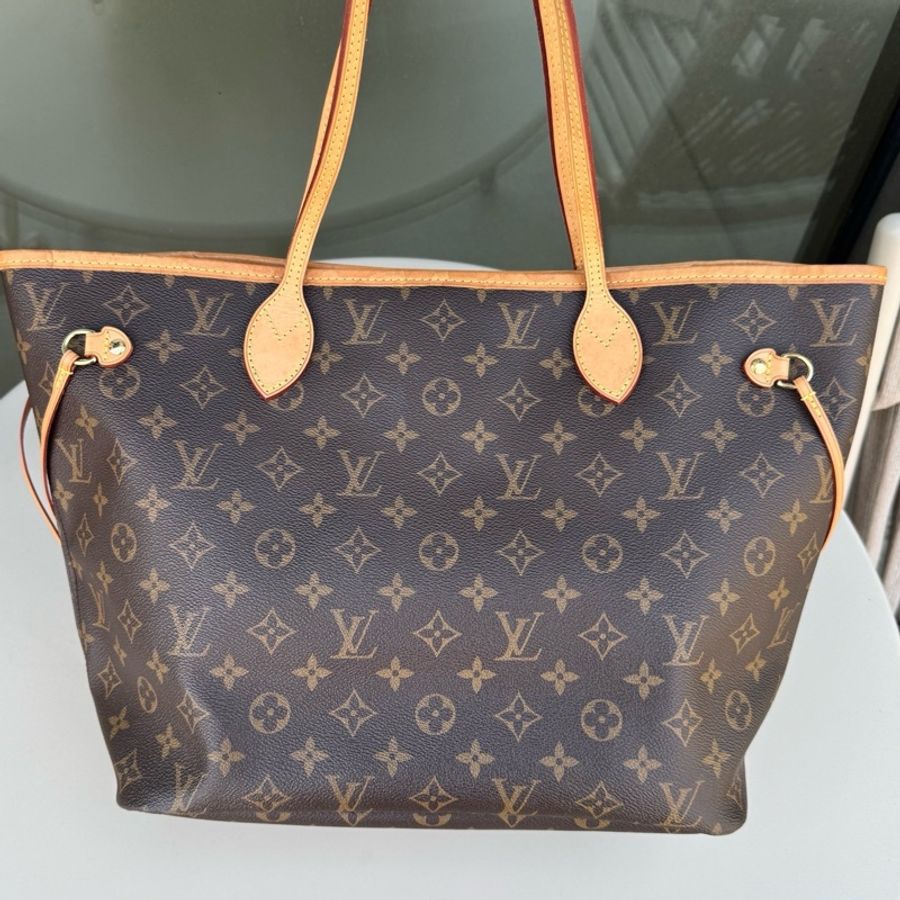 lv neverfull中號米色內里購物袋 芯片款-2