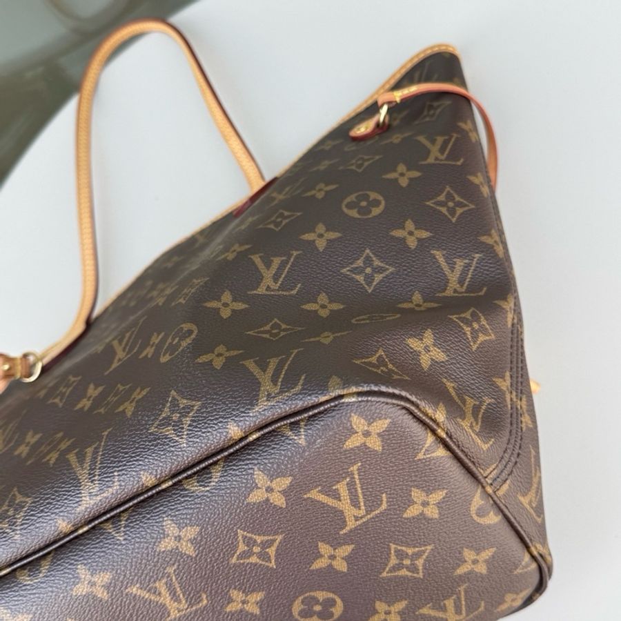 lv neverfull中號米色內里購物袋 芯片款-3