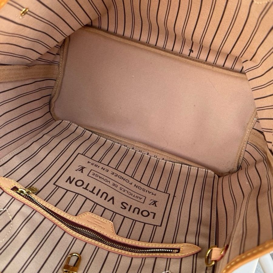 lv neverfull中號米色內里購物袋 芯片款-7