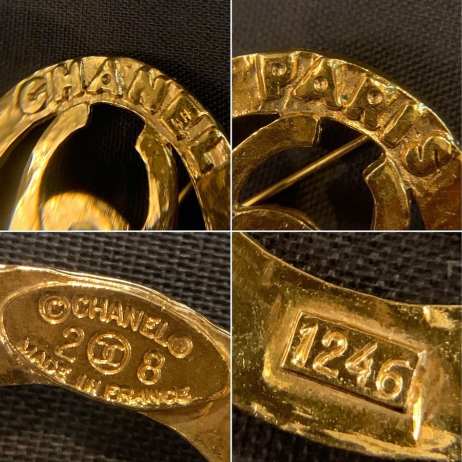 90S Chanel Vintage 24K Hollow CCLogo Pin/ Brooch 鏤空浮雕CC標誌心口針-2