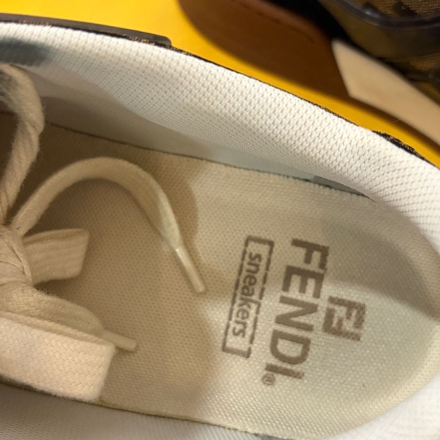 FENDI Match 黑色麂皮帆布低筒鞋 37/37.5-10