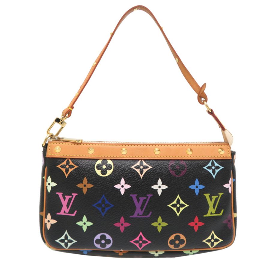 路易威登 Pochette Accessoires 女士手拿包 M92648(已停產)Monogram Multicolor 黑色-0