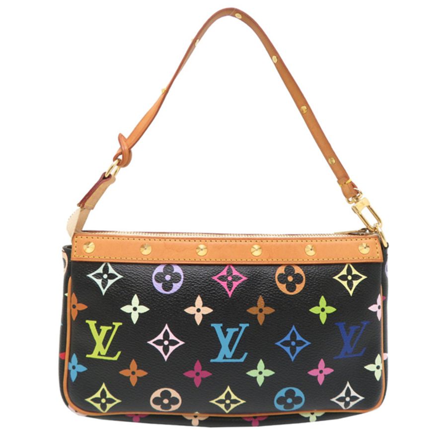 路易威登 Pochette Accessoires 女士手拿包 M92648(已停產)Monogram Multicolor 黑色-1
