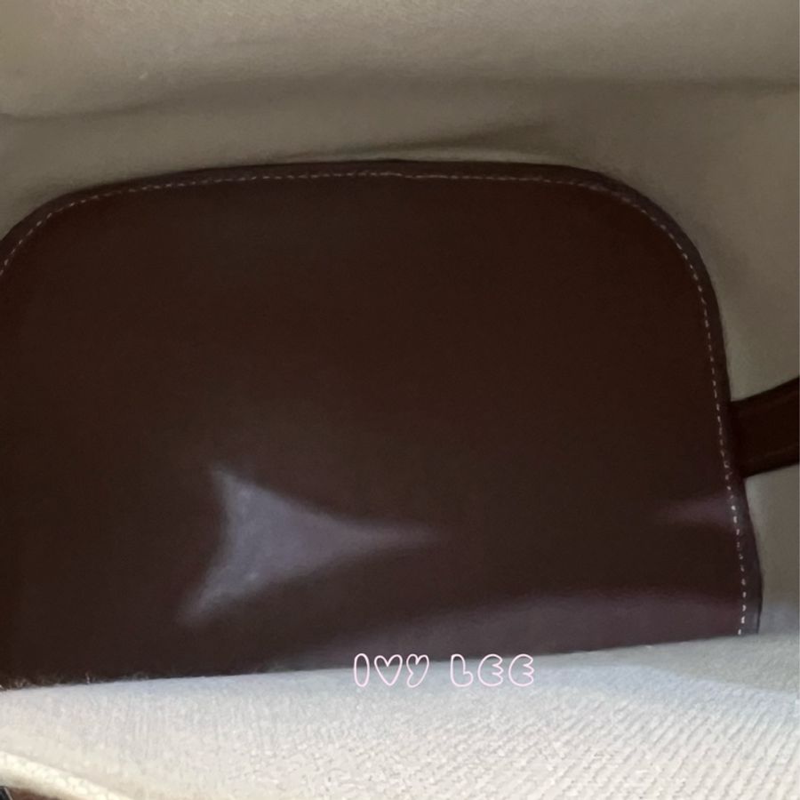 BURBERRY 8026824 棕色皮革水桶包 印花logo 徽標圖案帆布 手提 肩背 正品 二手精品-7
