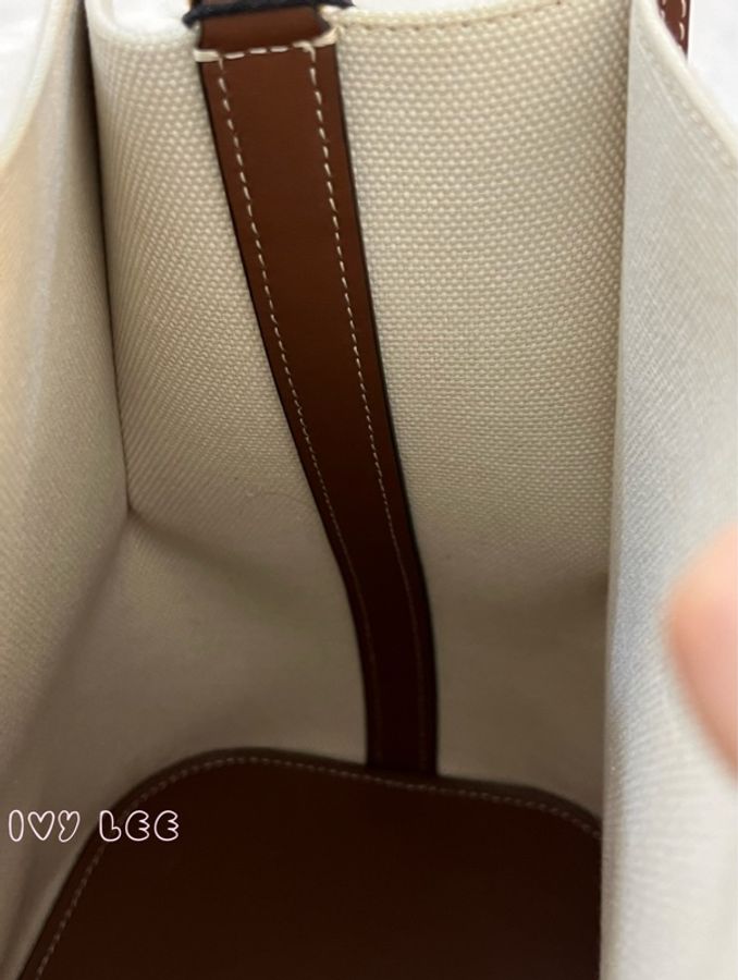 BURBERRY 8026824 棕色皮革水桶包 印花logo 徽標圖案帆布 手提 肩背 正品 二手精品-8