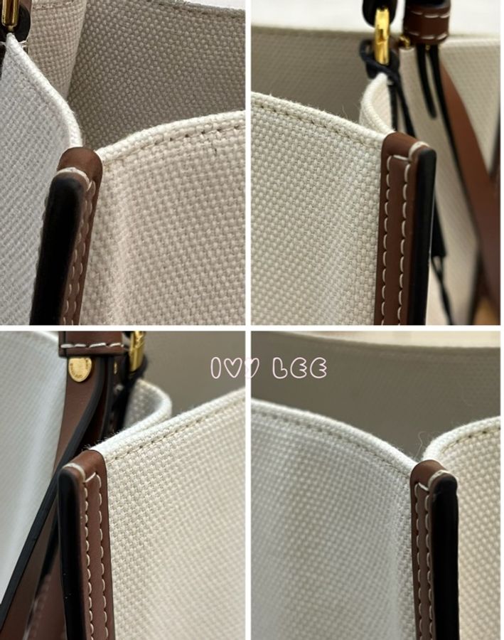 BURBERRY 8026824 棕色皮革水桶包 印花logo 徽標圖案帆布 手提 肩背 正品 二手精品-13