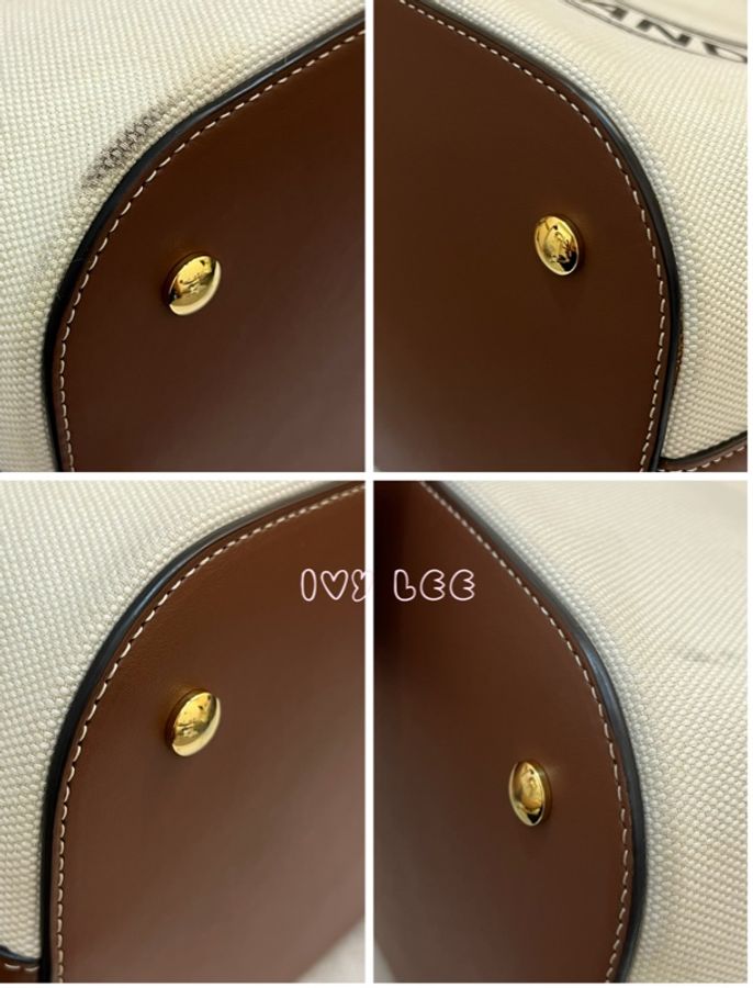 BURBERRY 8026824 棕色皮革水桶包 印花logo 徽標圖案帆布 手提 肩背 正品 二手精品-15
