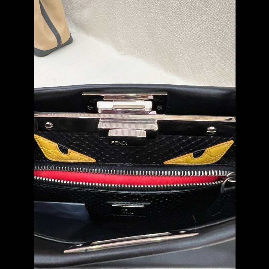 Fendi Peekaboo 黑銀 中號-11