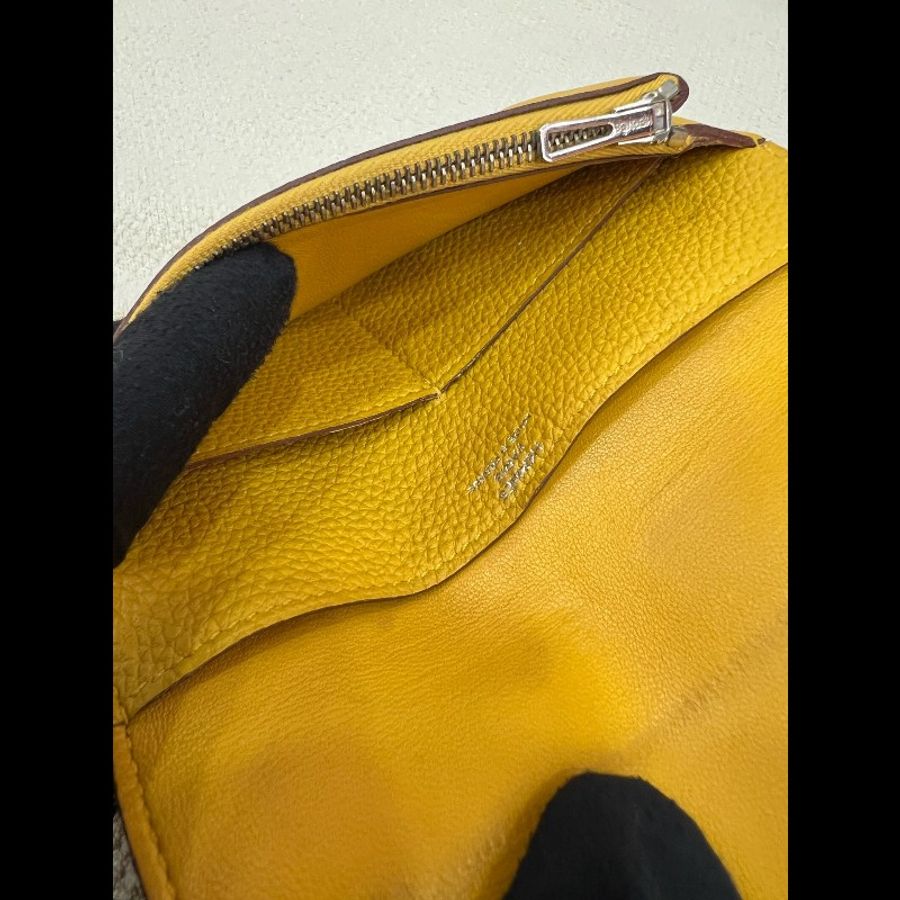 Hermes Dogon compact 短款錢包 琥珀黃-12