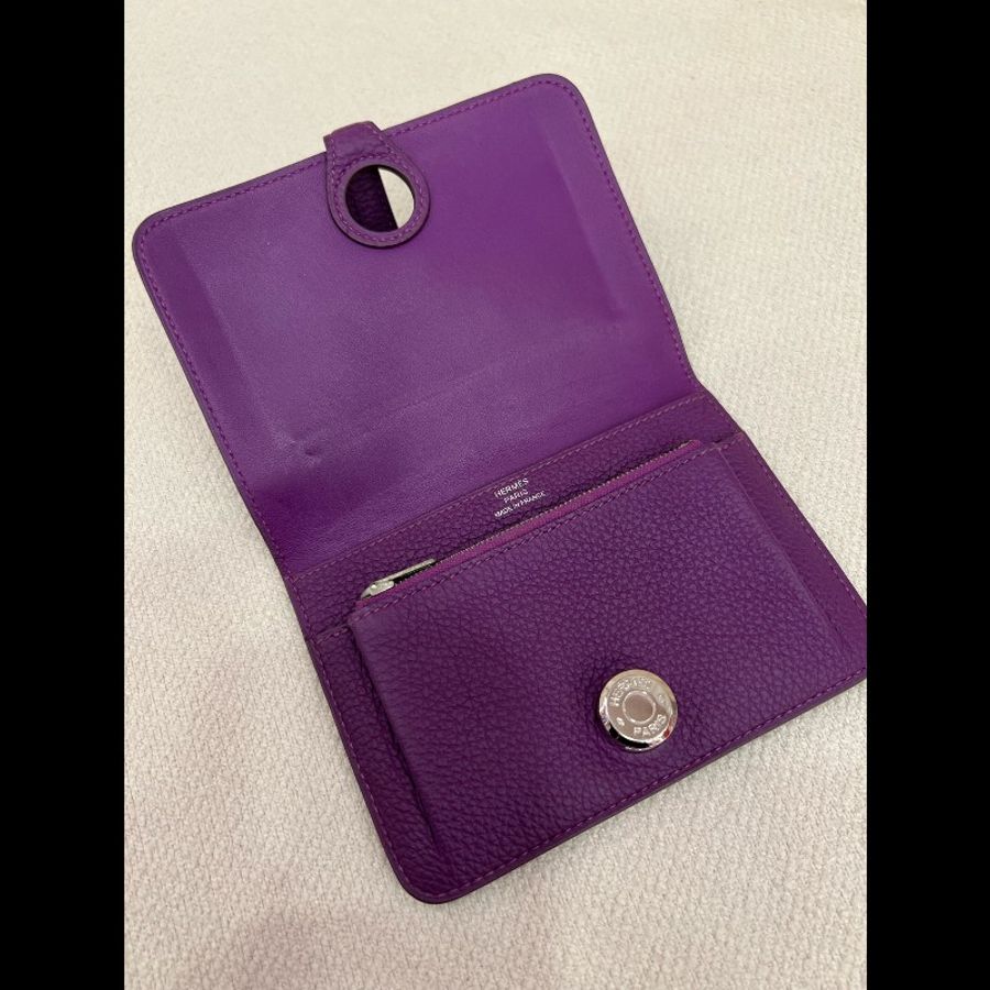 Hermes Dogon compact 短款錢包 海葵紫-13