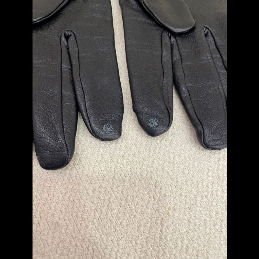 Hermes Soya Kelly 鎖扣 羊羔皮手套 金扣 7號半-4