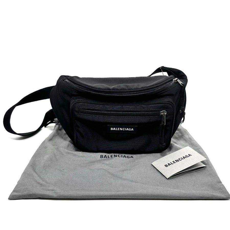 BALENCIAGA 黑色腰包胸包 20*19*4 98新配件塵袋-1