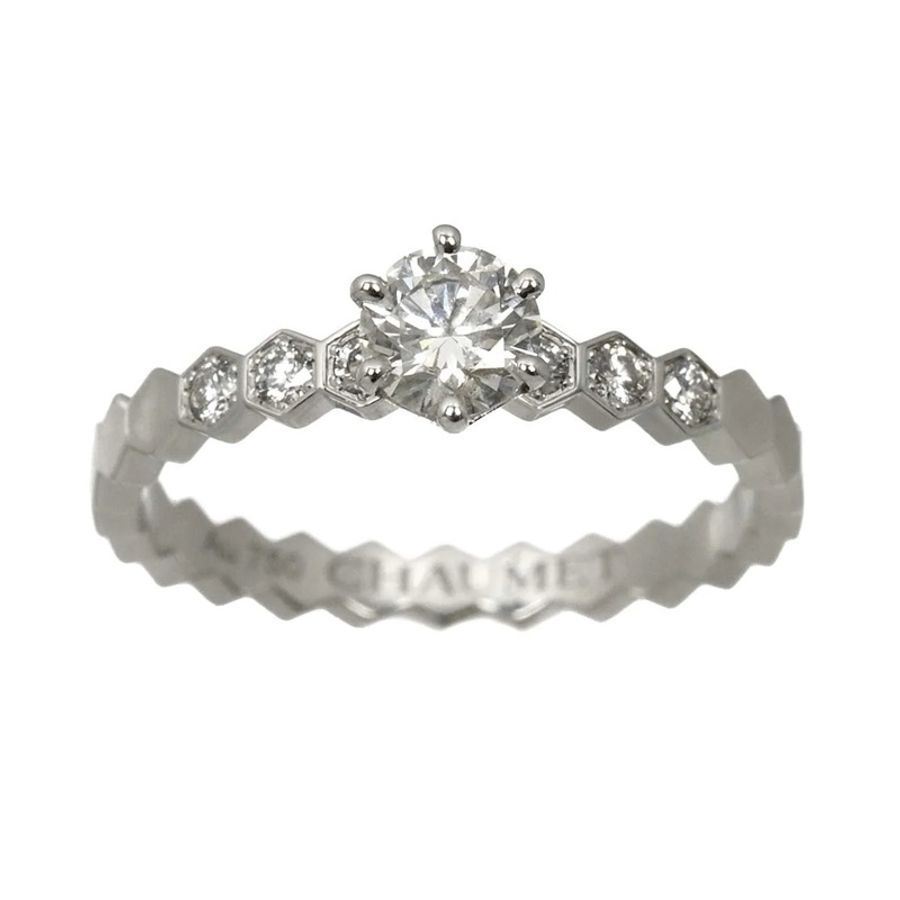 Chaumet尚美 18K白金 Bee my Love 鑽石戒指0.3ct Size48-0