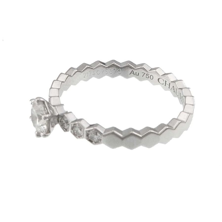 Chaumet尚美 18K白金 Bee my Love 鑽石戒指0.3ct Size48-6