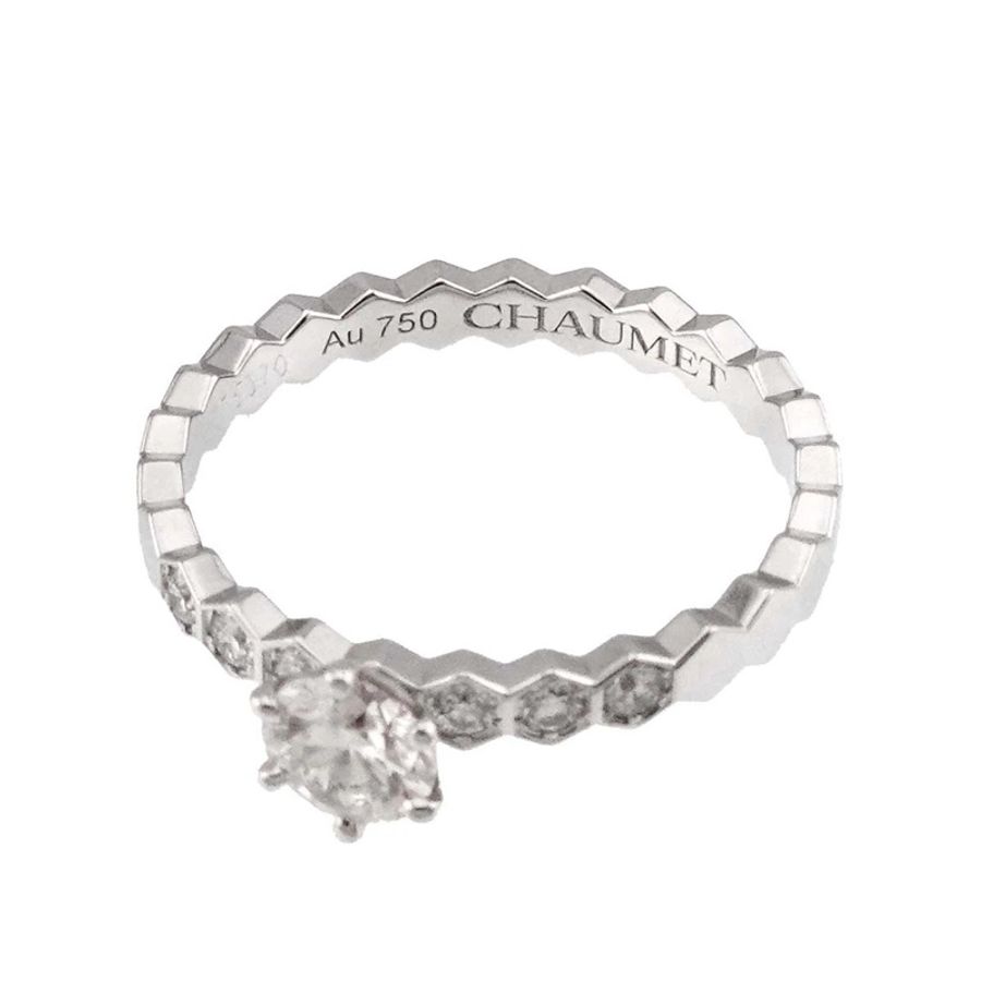 Chaumet尚美 18K白金 Bee my Love 鑽石戒指0.3ct Size48-8