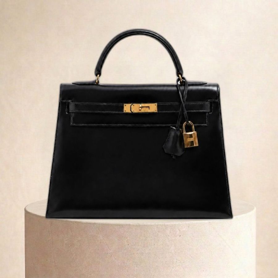 Hermes Kelly 32 Sellier Box Calf 黑色 金扣 GHW 凱莉32 中古-0