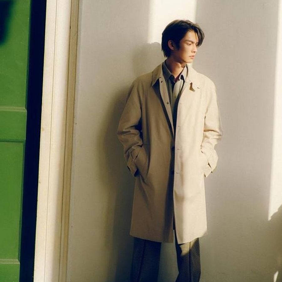 💎Han's house精品服飾💎Burberry 格紋 中長版 風衣外套 防潑水 英國製 現貨 48 專櫃77000-4