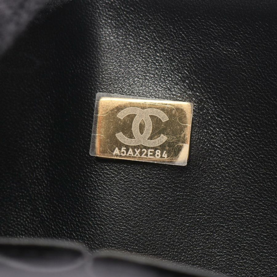 香奈兒 (CHANEL) Matelasse 雙蓋鏈條肩背包 A01112 羊皮黑 二手 PGHW-4