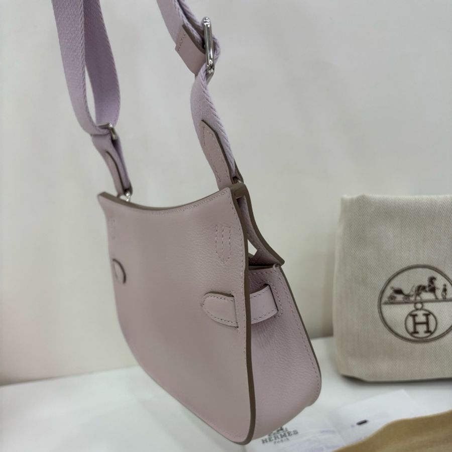Hermes愛馬仕 mini Jypsiere /mini 吉普賽 Mauve Pale 09夢幻紫銀扣 ever color皮 B刻 全新 有購證-3