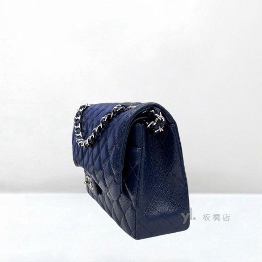 Y2048-Chanel 深藍色荔枝皮銀釦COCO30 A58600-3