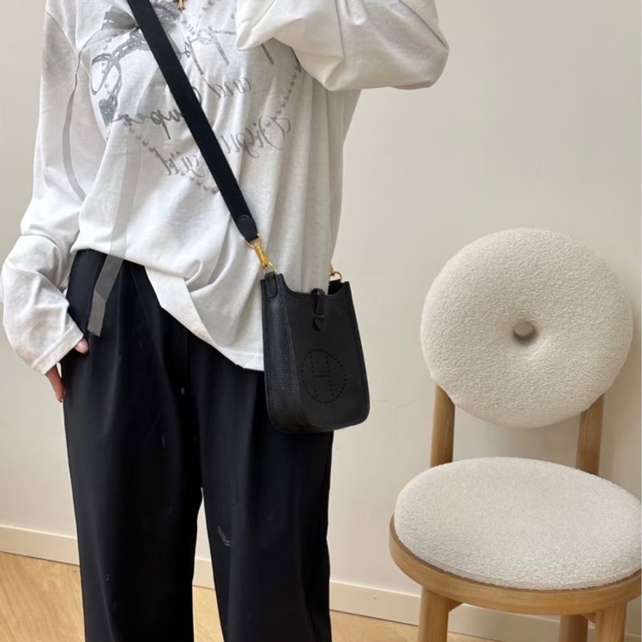 全網最低 近新Hermès mini Evelyne 16公分 墨綠深綠英國綠金釦U刻2022-10