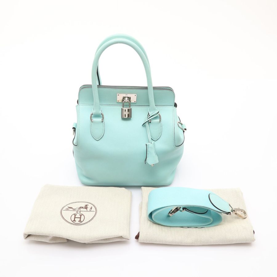 馬卡龍藍 Swift 牛皮 Mini Toolbox 兩用包 A刻 銀扣【HERMES 愛馬仕】-8