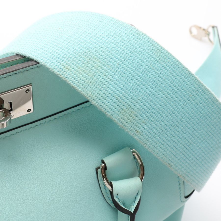 馬卡龍藍 Swift 牛皮 Mini Toolbox 兩用包 A刻 銀扣【HERMES 愛馬仕】-16
