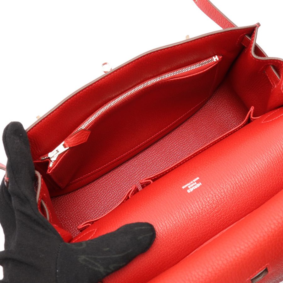 辣椒紅色 TOGO牛皮 Jypsiere 28 肩背包 口P刻【HERMES 愛馬仕】 H061784CK-3