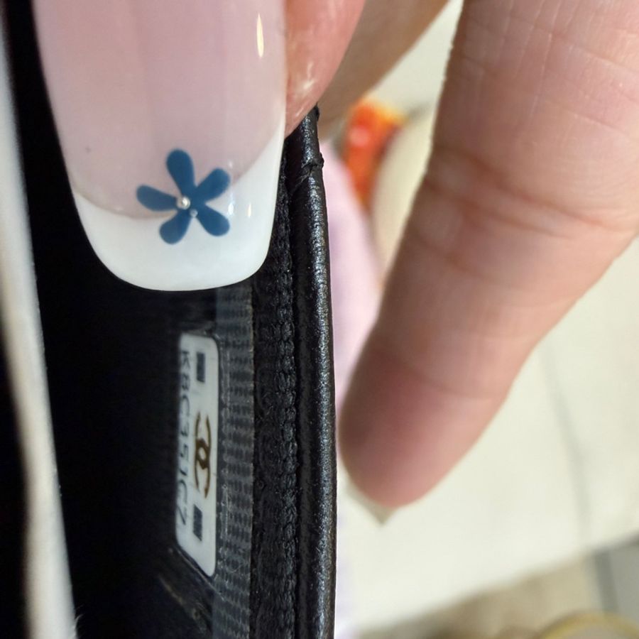 《仙闆名牌精品》chanel 香奈兒 雙C 菱格紋 羊皮 翻蓋 釦式 黑金 卡夾 卡包 零錢包 錢包 皮夾 短夾-13