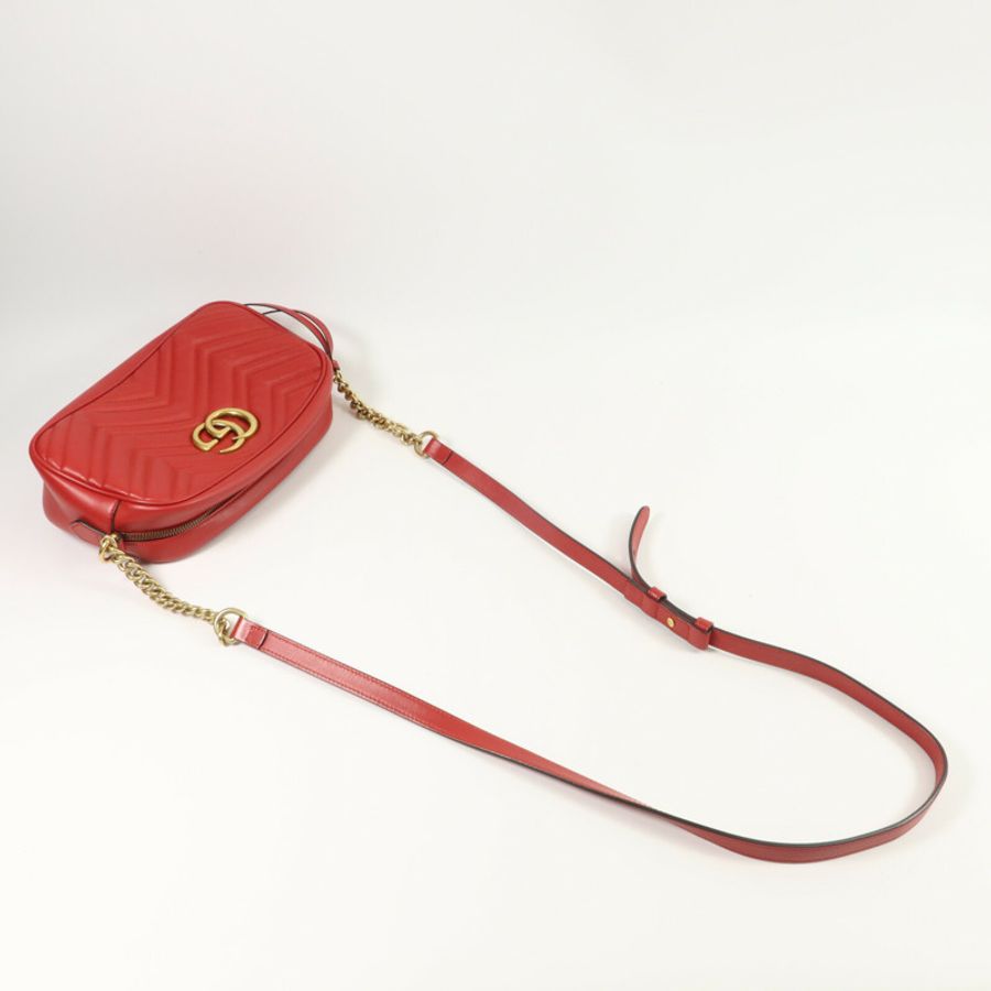 GUCCI 牛皮皮革GG Marmont Small肩背袋-8
