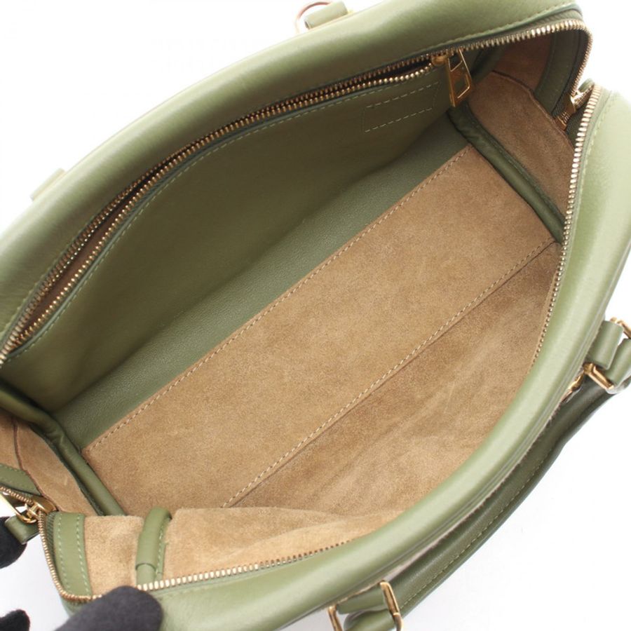 LOEWE Amazon 23 Repeat 2Way 單肩手提包 帆布 皮革 卡其色 白色 二手-2
